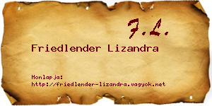 Friedlender Lizandra névjegykártya